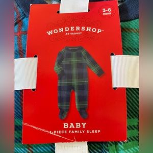 Baby Plaid Footed Pajamas, Wondershop, 12 months. Green & Blue.